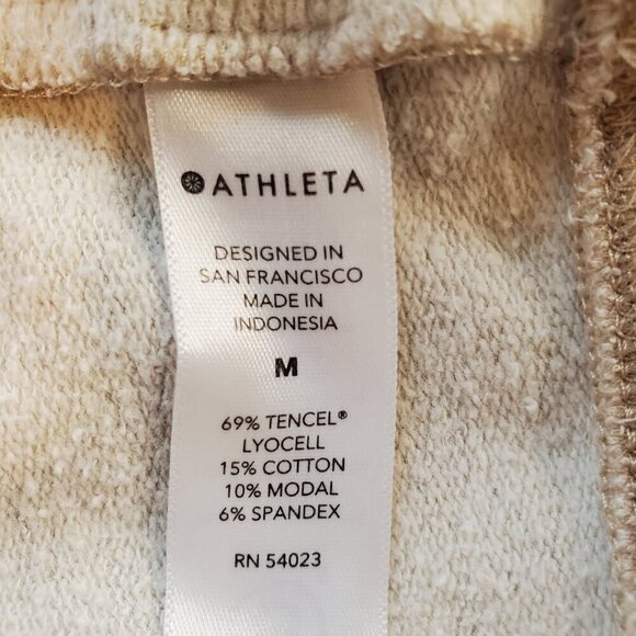 ATHLETA SZ M Triumph Beige/Tan Camo Crewneck Pullover Relaxed Sweatshirt - Picture 8 of 9